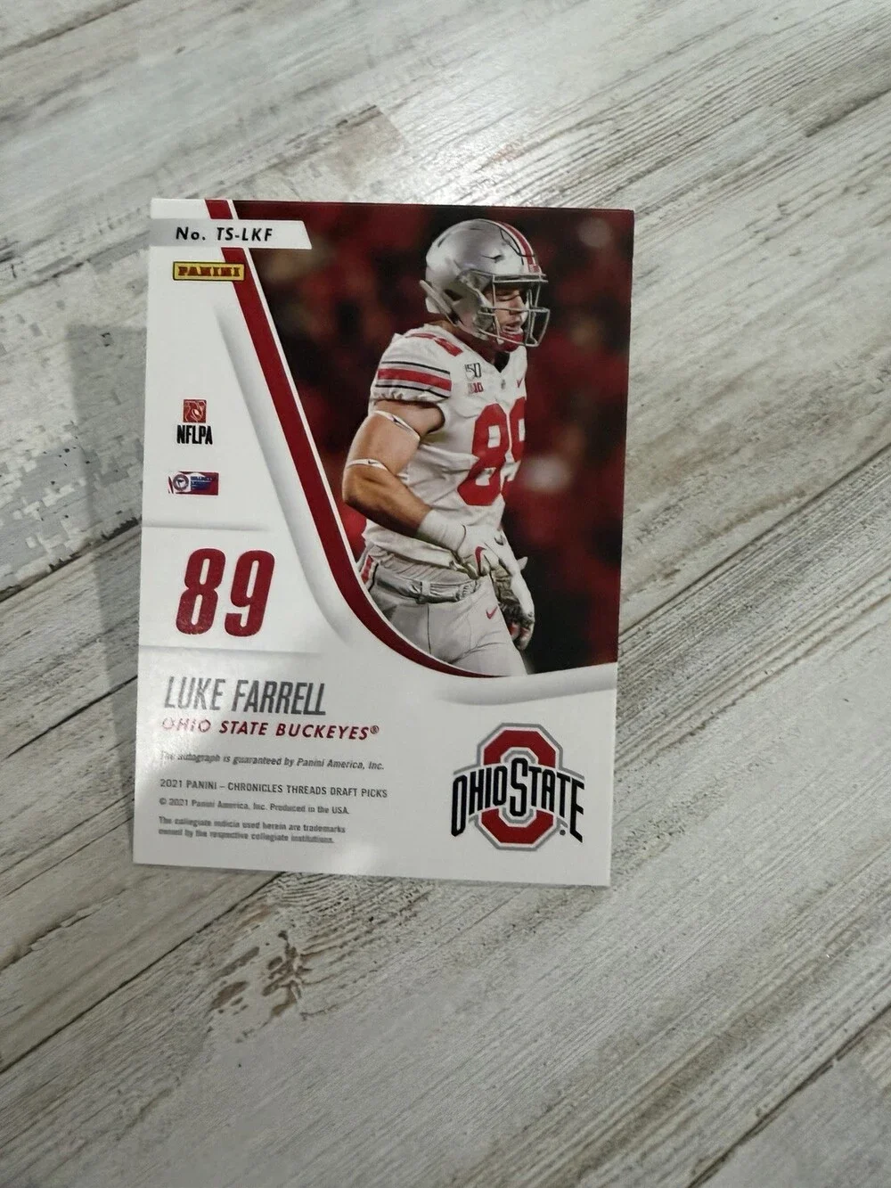 2021 Panini Chronicles Threads Luke Farrell Rookie Auto RC Ohio State TS-LKF